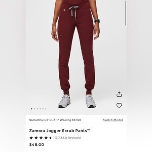 Figs Zamora jogger in burgundy